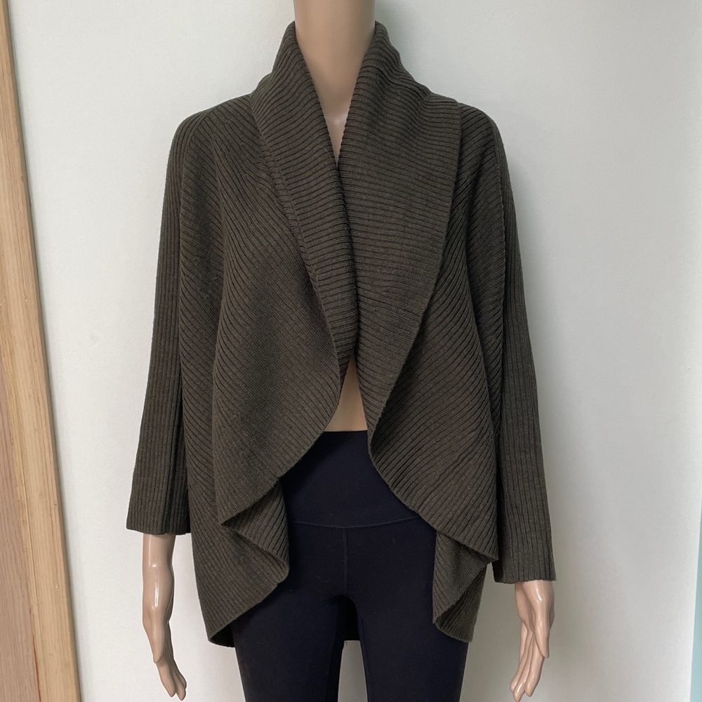 Eileen Fisher merino wool shawl cardigan